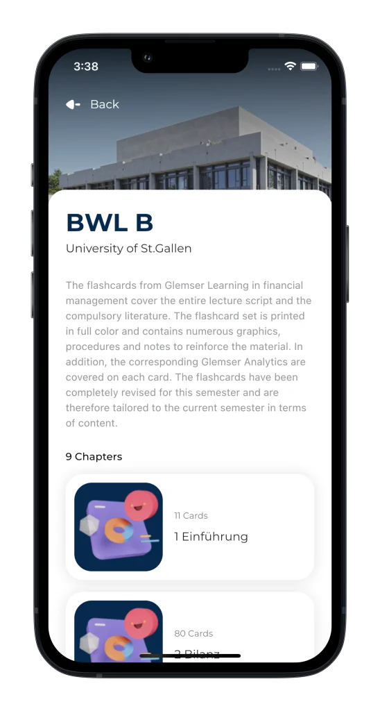 glemser learning card app